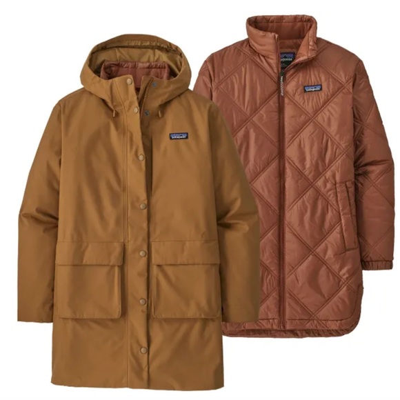 Patagonia Jackets & Blazers - NWT Patagonia Women's Pine Bank 3-in-1 Parka Nest Brown Neutral Medium M Coat